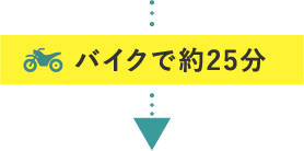 バイクで約25分